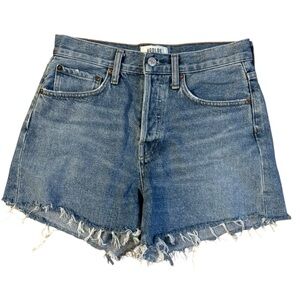 AGOLDE Parker Vintage Cut Off Denim Short Size 25 Raw Hem Frayed High Rise